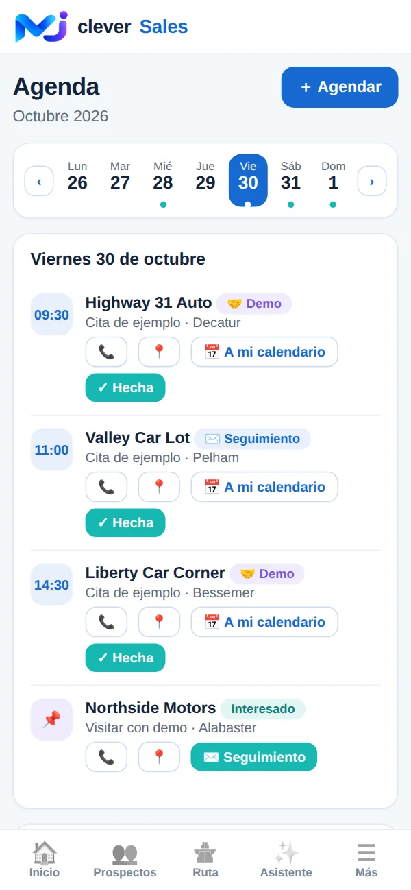 MJ Clever Sales: Agenda
